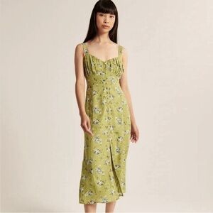 Abercrombie and Fitch Floral Green Midi Dress - XS